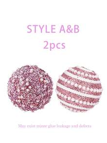 2Pcs Christmas Tree Hanging Ornaments, Merry Christmas Decorations, Pink Christmas Ball Decor, Christmas Decoration, 8cm Christmas Ball, Christmas Hanging Decor, Home Decor, Christmas Decoration, Christmas Holiday Decor, Christmas Gift - Christmas Balls - View 11