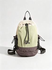 Mochila de cordón ultraligera – Mochila bandolera convertible de nailon lavado para gimnasio, viajes y uso diario - Verde - Ver 6