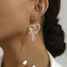 1 Pair Elegant English Letter Earrings Suitable For Daily, Party, Wedding Wear - Silver - View 3