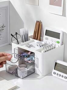 Large Capacity Multi-Function Storage Rack Tool Box Style Wall-Mounted Organizer Portable Jewelry Stand Stationery Office Supplies Cosmetics Pen Holder Office Supplies Cosmetics Room Decor Bathroom Accessories Travel Essentials Back To School - Multicolor - View 8