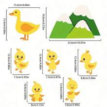 Quixorblex 7Pcs "Five Ducks" Felt Story Set,Interactive Role Play Apron Props,Montessori Storytelling Teaching Aids,Creative Drama Activity Set,Learning Supplies,Family Interactive Events - Multicolor - View 4
