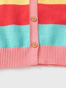 Cardigan Rajut Tebal Baru untuk Anak Perempuan, Motif Pelangi - MultiWarna - View 4