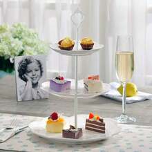 3 X 3 Layer Dessert Cake Stand Plate Afternoon Tea Party Wedding Tableware Plate - View 7