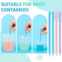 2 buah Batang Pengaduk Silikon Ujung Lancip, Dapat Digunakan Kembali, Cocok untuk Resin Epoksi, Cat, Pembuatan Gelas Berkilau, Kerajinan Seni, Pencampuran Masker Wajah, 4 Warna - MultiWarna - View 4