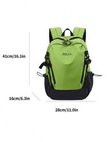 Outdoor Colorblock Lightweight Waterproof Travel Hiking Backpack, Unisex Casual Sports Functional Backpack - Green - View 4