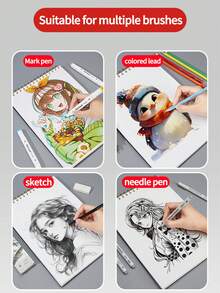 Markbon Art Student Sketchbook A4, Creative Drawing Book 60 Pages For Sketching, Colored Pencil, Charcoal, Painting, 5 Style Cove, First Day Of School - Multicolor - View 8