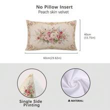 1 Stück Vintage Französische Rose Blumen Kissenbezug, einseitig bedrucktes Pfirsichhaut-Samtmaterial, 30*50/40*60CM Kissenbezug geeignet für moderne minimalistische Sofa Wohnzimmer Dekoration, Party Dekoration, Geschenk - Verschiedenfarbig - Übersicht 9