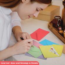Sobres de papel autoadhesivos de unicolor aleatorio, sobres mini de invitación estilo europeo occidental - Multicolor - Ver 5
