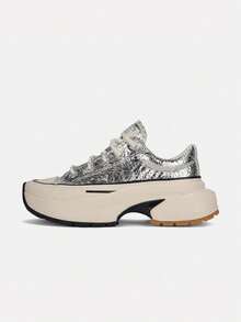 Converse Unisex Chuck Taylor SEASONAL Canvas Low-Top Sneakers A24282C - Silver - View 1
