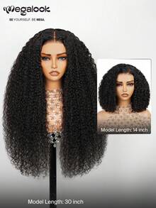 MEGALOOK Wig Lace Depan Tanpa Lem 13x6 Keriting Dalam, Lace Transparan, Warna Alami, Dengan Tali Serut, Sudah Dicabut dan Dibleaching, Tampilan Alami, Cocok untuk Pemula, Wanita - SNatural - View 3