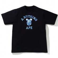 B.APE TEE basic crew neck tee with concealed mini a.pe stitch shirts sommer street oberteile topst - Noir - Voir 10