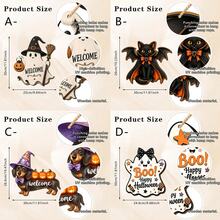 1/4pcs Halloween Ghost Bat Wooden Hanging Decor Dachshund Pumpkin Decor Sign For Outdoor Tree Yard Garden, Holiday Home Wall Party Decor Accents Courtyard Gate Welcome Sign - Halloween Hanging Sign - View 12