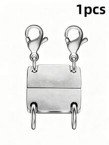 1pc Alloy Material Women's Magnetic Necklace Extender Connector Separator, 18K Gold/Silver Color Anti-Tangle Jewelry Magnetic Clasp, Suitable For Layering Necklaces, Combines Separating And Extending Functions, Magnetic Buckle. - Gold - View 6
