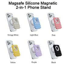 1pc Magsafe 2-In-1 Silicone Magnetic Phone Stand, Hands-Free Bracket For Live Streaming - Multicolor - View 1