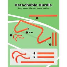 Agility Hurdles 8" Speed Agility Training Hurdles, Detachable Sturdy Hurdles Training Equipment Set With Carry Bag For,Athletes, Soccer, Basketball - 5 Pack - View 3