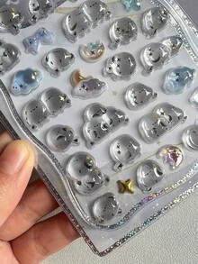 3D 寶石浮雕水晶動物貼紙，兒童手工獎勵裝飾，適用於平板電腦與手機殼 - 彩色 - 查看 7