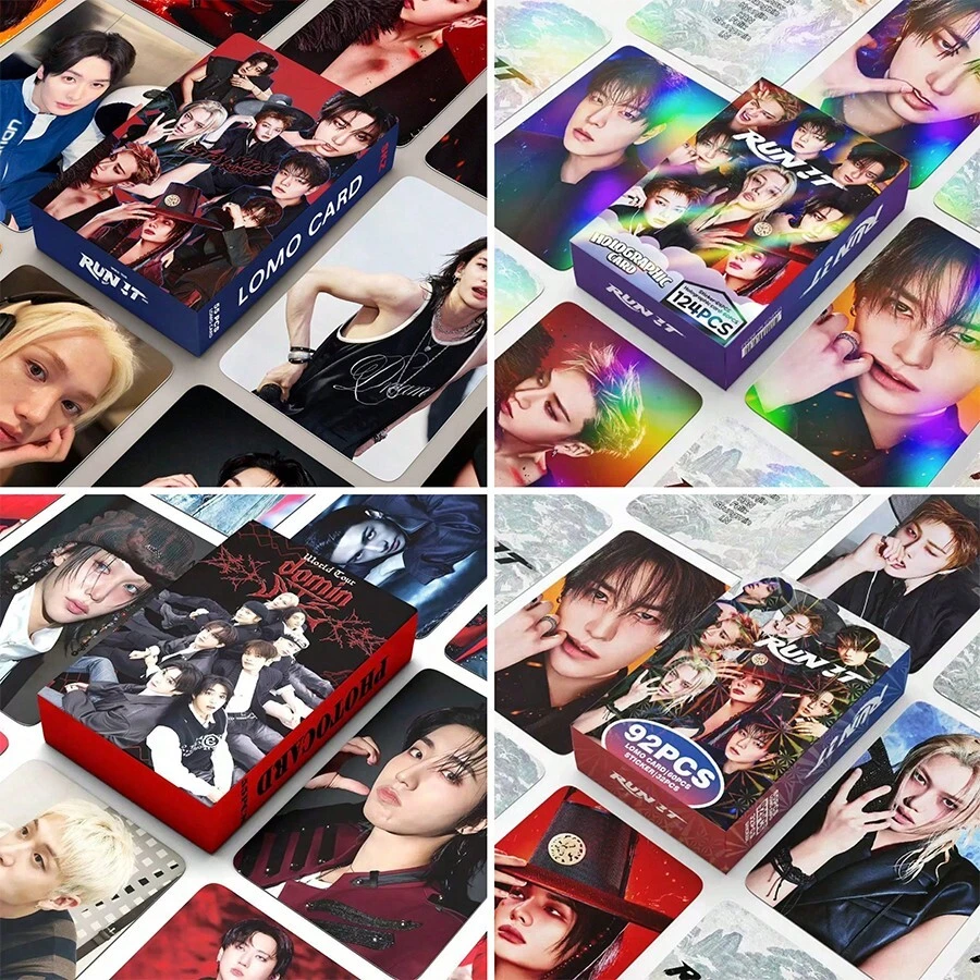 <RUN IT><RUN IT SEUL> World Tour Collection 照片雙面 LOMO 卡 雷射全息卡 星星貼紙與小卡 CROTIS <Blue Lips> <GREENGREEN> Mini Album 高畫質雙面雷射全息小卡收藏禮物 - 彩色 - 查看 1