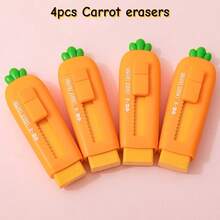 1pc Carrot Eraser Rubber Slide Stick For Pencil Cleaning, Compact And Portable, Creative Erasers Student Back To School, Office Cleaning Tools - Erasers - View 9