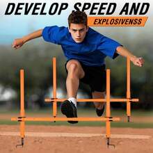 Telescopic Length Soccer Poles Fixed And Collapsible Options Agility Training Hurdles And Football Obstacle For Teenager Soccer Training Outdoor Sports Speed Training Equipment - Long57.5 - View 6