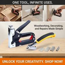4-In-1 Heavy Duty Labor-Saving Staple Gun Set, Ergonomic Soft Rubber Handle Nailer, Shock-Absorbing Wear-Resistant Stapler - Heavy Duty Labor-Saving, Shock-Absorbing, Ultra-Long Life, Anti-Vibration Pad Design, Suitable For Woodworking, Home Decor, Garden Repair, Daily Office, School Crafts, DIY Projects For Families Across States. Heavy Duty Labor-Saving Manual Men's Tool, 4-In-1 Household Tool, Shock-Absorbing Professional Woodworking Tool, Universal DIY Tool For All States, Labor-Saving Easy-To-Use Home Decor Tool, Convenient School Supplies, Efficient Labor-Saving Office Supplies. - Multiple Styles - View 11