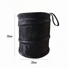 Foldable Hanging Multi-Function Car Storage Bucket, Outdoor Camping Chair Back Hanging Trash Can, Car Trash Can, Car Accessories, Mini Trash Can, Travel Cleaning, Picnic, Party Trash Can - Black - View 10