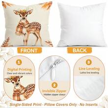 4pcs/1pc Autumn Farm Harvest Theme Pillow Covers, Single-Sided Printed Pillow Covers, Suitable For Living Room Bedroom Home Decor, All-Season Pillow Covers - Multicolor - View 5
