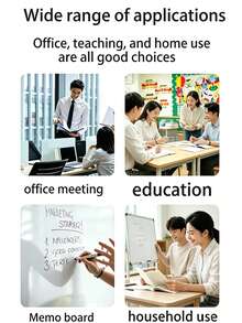 10pcs Magnetic Dry Erase Whiteboard Set, (1pc Whiteboard + 3pcs Whiteboard Markers + 3pcs Magnetic Clips + 3pcs Whiteboard Erasers) Portable Erasable Memo Board, Rounded Edge Design, Smooth Writing And Easy To Erase, Suitable For Refrigerator, Desk, Office, Home, To-Do List, Notes And Memo And Other Multiple Uses, - Black Frame Whiteboard Set - View 7