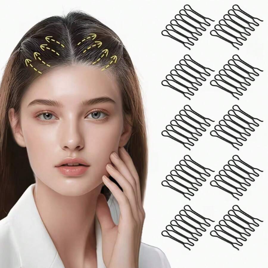 20/10/4pcs Invisible Black Hair Clips, Hair Fixing Tool For Back Of Head, No-Trace Hair Comb, Bangs Fixing Clip, Hair Accessory For Women