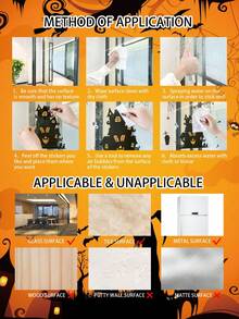 Static Cling Halloween Window Stickers, Spider Web & Bat Window Clings, Reusable Removable Halloween Window Decals For Home, Shop Window Display, Haunted House Decorations, Party Decor - Multiple Styles - View 8