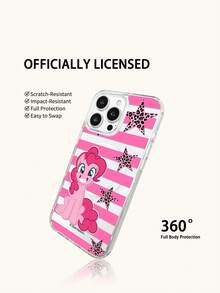 Miniso 1pc Cute Women's My Little Pony Phone Case, Supports Wireless Charging And Magnetic Function, Lightweight Anti-Slip Durable, Cartoon Anime Style, Suitable For Summer Android Series S22, S23, S24plus, S25, S26ultra, And Apple 17, 17Air, 17pro, 17promax, 11, 13, 14, 15, 16pro, 16promax, 14Plus, 16Plus, 16pro, 16promo - Clear - View 4