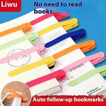 Soft Silicone Automatic Page-Tracking Bookmark Clip, Macaron Solid Color Minimalist Design, Lightweight Clip-On Style, Securely Marks Book Pages, Suitable For Textbooks, Workbooks, Books, Maps, Reading Markers, Daily Reading, Exam Preparation, Office Supplies, Can Be Used As Learning Gift Small Present - Multicolor - View 5