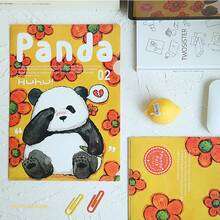 Panda Pattern Folder Set, A4 Size Plastic Pocket File Storage Box, Cartoon Panda Printed Single-Page Photo Album Folder, Suitable For Storing Office And School Paper And Office Supplies - A - View 2