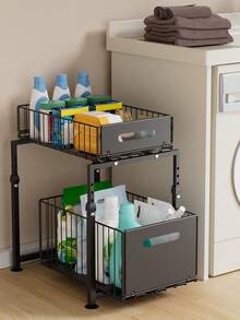 Kitchen Organizers And Storage, Kitchen Accessories, Utility Racks, Under Sink Organizer, Pull Out Cabinet Organizer, 2 Tier Slide Out Sink Shelf, , Multi-Purpose Kitchen Under Counter Storage - Multicolor - View 11