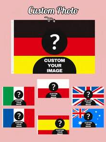 1pc Customized Flag - Multiple Countries Available - Face Cutout - Add Your Own Image And Text - Suitable For Wedding, Father's Day, Mother's Day, Valentine's Day, Home Decor, Personalized Gift - Also Applicable For Customized Tapestry, Garden Flag, Customized American Flag - Multicolor - View 2