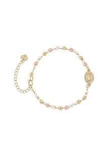 1pc American Popular, Classic Copper Handmade Beaded Rosary Virgin Mary Bracelet, Suitable For Ladies' Daily Holiday Decorations/Gifts.Love Tail Chain - Yellow Gold - View 4