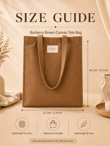 Burberry 博柏利棕色帆布托特包,單件售賣,包型挺括輕便大容量,通勤出遊日常攜帶合適 - 棕色 - 查看 11