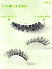 10 Pairs Lashes False Eyelashes Natural Look Lashes Faux Mink Wispy 3D Volume Fake Eyelashes Cat Eye Lashes Pack Clear Lash Band Individual Eyelashes - 黑色 - 查看 4