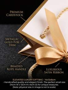 24pcs Gold Foil 300gsm Card Paper Gift Bags, Mini Thank You Paper Gift Bags With Thick Rope Handles, Suitable For Christmas Party Favors, Wedding, Birthday, Graduation Party Souvenirs And Decorative Packaging - J-Multicolor - View 7