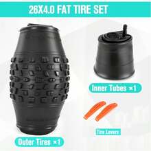 6MSKS 1 Set 26x4.0 Inch Fat Tire, Inner Tube And Outer Tire Set, Foldable Replacement Tire, Suitable For Electric Bicycle And Mountain Bike, Road/Off-Road Universal, Thickened Butyl Rubber Inner Tube, Durable Tire - 26*4.0 Tire Set - View 4