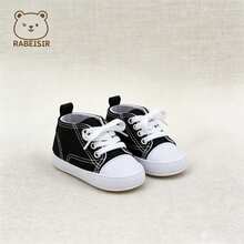 Spring Summer Autumn Infant Pre-Walker Shoes, Breathable Infant Pre-Walker Shoes 0-1.5 Years Old, Classic Versatile - Black - View 7