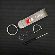 PU Leather Car Keychain With 360 Degree Rotation Zinc Alloy Keyring Premium Trinket For Car Keys Stylish Unisex Design Key Holder Gift For Audi S Line A3 A4 A5 A6 A7 A8 S3 S4 S5 S6 S7 Auto Parts - A - View 7