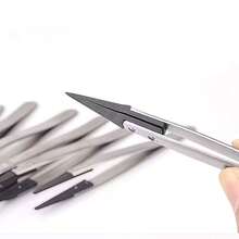 3pcs Interchangeable Head Anti-Static Tweezers Set, Stainless Steel Precision Pointed ESD Tweezers, Stainless Steel Tweezers Body, Carbon Fiber Conductive Plastic Tweezers, Electronic Repair Hand Tool DIY Gripping Tool Set - Tweezers - View 3