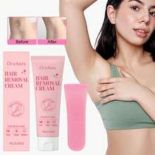 OceAura Krim Penghilang Bulu Lembut Aloe Vera 75g, Lembut dan Tanpa Rasa Sakit, Menenangkan dan Melembapkan, Desain Portabel, Dilengkapi dengan Alat Pengikis, Cocok untuk Lengan, Kaki, dan Ketiak - pasta 75g - View 2