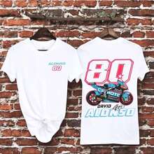 David Alonso # 80  Shirt, Racing Bike Fan Tee, Motorsport Graphic T-Shirt Sweatshirt Hoodie - 白色 - 查看 1