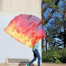 2pcs Yellow-Red Gradient Flame Praise Flags, Worship Flags - Multicolor - View 5