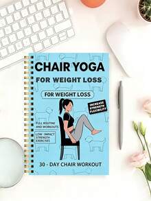 30-Day Sitting Yoga Weight Loss Exercise Plan And Diary - 50-Page Illustrated Exercise Guide, Including Daily Yoga Exercises, Meal Plan, And Progress Tracking - Compact Size , Suitable For Home Gym Use - Multicolor - View 4