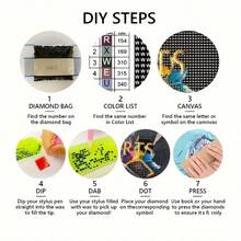 1 Set de Pintura de Diamantes sin Marco para Decoración del Hogar, Combinando Arte de Diamantes 5D, Perfecto para Principiantes Adultos DIY Pintura de Diamantes Redonda Completa, Ideal para Decorar Espacios y Dar Regalos Sorpresa - diamante redondo - Ver 5
