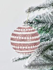 2Pcs Christmas Tree Hanging Ornaments, Merry Christmas Decorations, Pink Christmas Ball Decor, Christmas Decoration, 8cm Christmas Ball, Christmas Hanging Decor, Home Decor, Christmas Decoration, Christmas Holiday Decor, Christmas Gift - Christmas Balls - View 9
