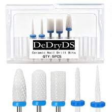 DeDryDS 5pcs Electric Nail File Drill Bits, Professional Manicure & Pedicure Acrylic Gel Nail Removal Sanding Grinding Heads Nail Art Tools, Portable Storage Box For Home & Salon - Multicolor - View 7