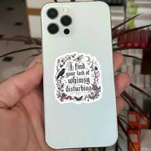1PC 3Inch 1PC 3In" I Find Your Lack Of Disturbing Sticker Gothic Witchy Quote Dark Cottagecore Decal Aesthetic Decor For Laptops Water Bottles Notebooks Planner Journals Lockers Kindles Cups Refrigerators For Readers Students Teachers Creatives And - Multicolor - View 5